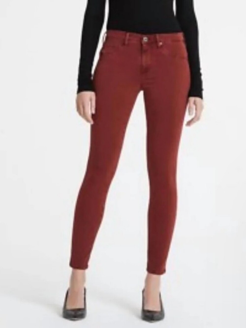 AG Adriano Goldschmied Rust Red High-Rise Skinny Jeans